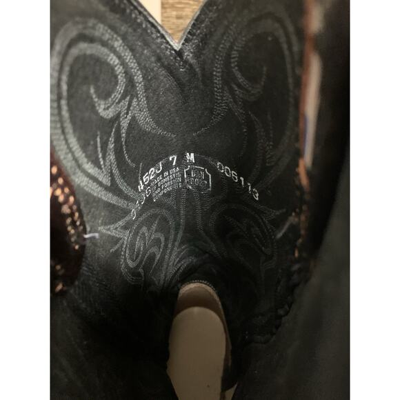 El Paso Dan Post Cowboy Boots Women’s Western Size 7 M Winston Lizard READ main image 15